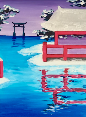 Snowy Japan | Paint and Sip Liverpool 08/02/2025 - Liverpool Arts Bar